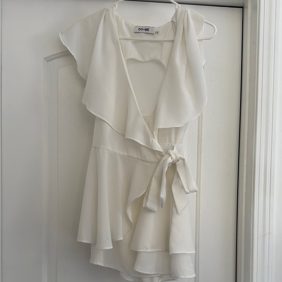 DO+BE Pants - DO+BE White Ruffled Backless Sundress